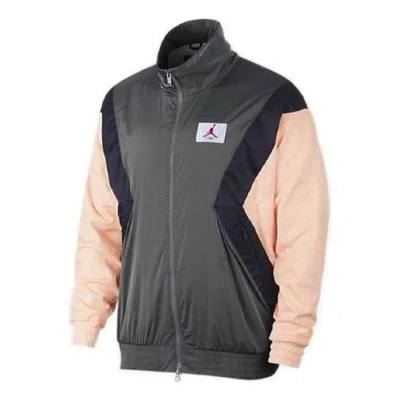 AIR JORDAN Air Jordan Flight Casual Sports Long Sleeve Stand Collar Jacket Grey/Pink