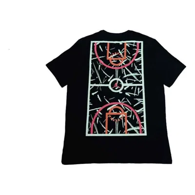 AIR JORDAN Air Jordan Graffiti Basketball Sports Short Sleeve Black
