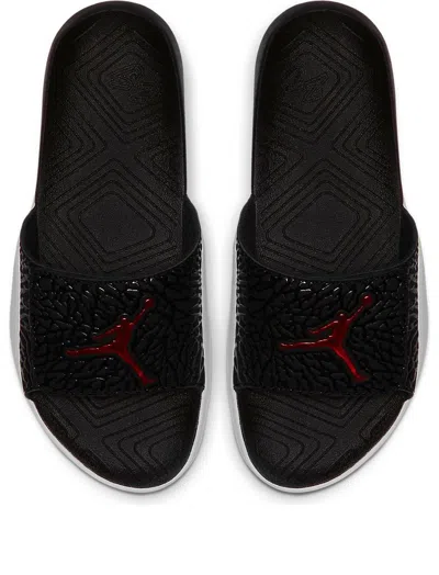 AIR JORDAN Air Jordan Hydro 7 V2 Black Red Burst Crack Slippers 'Black'