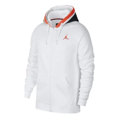 AIR JORDAN Air Jordan Knit Cozy Breathable Athleisure Casual Sports Fleece Lined Jacket White