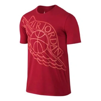 AIR JORDAN Air Jordan Logo Athleisure Casual Sports Short Sleeve 'Red'