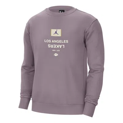 AIR JORDAN Air Jordan Los Angeles Lakers Courtside NBA Fleece Crew-Neck Sweatshirt Asia Sizing 'Purple Smoke'