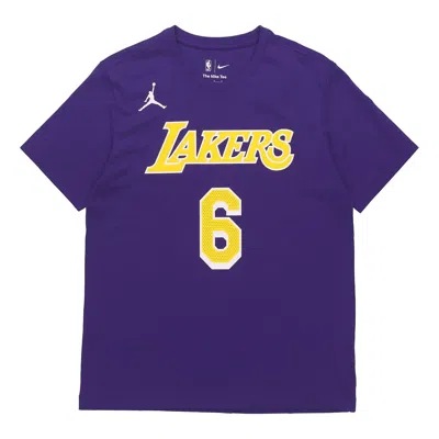 AIR JORDAN Air Jordan Los Angeles Lakers LeBron James 6 Casual Sports Basketball Short Sleeve Purple