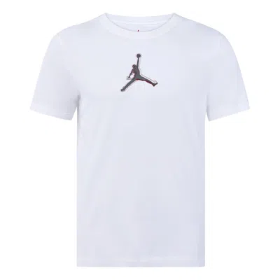 AIR JORDAN Men's Air Jordan Dri-FIT 3D Logo Funny Printing Knit Quick Dry Short Sleeve White T-Shirt