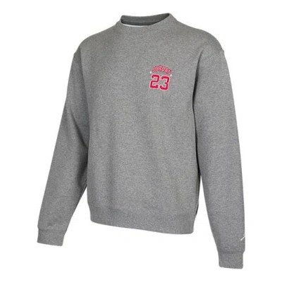 AIR JORDAN Men's Air Jordan Embroidered Logo Sports Pullover Round Neck Gray