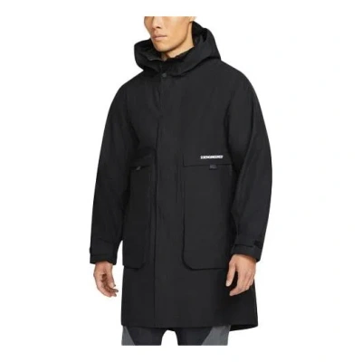 AIR JORDAN Men's Air Jordan Gore-Tex 2-In-1 Detachable Stay Warm Hooded Big Pocket Padded Black Jacket