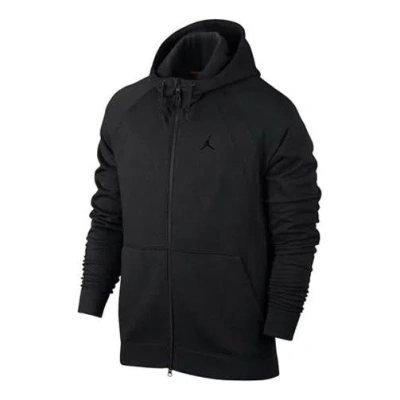 AIR JORDAN Men's Air Jordan Hooded Knit Sports Black Jacket