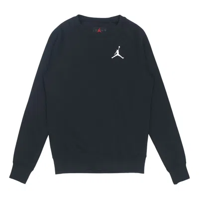 AIR JORDAN Men's Air Jordan Logo Embroidered Sports Round Neck Pullover Black