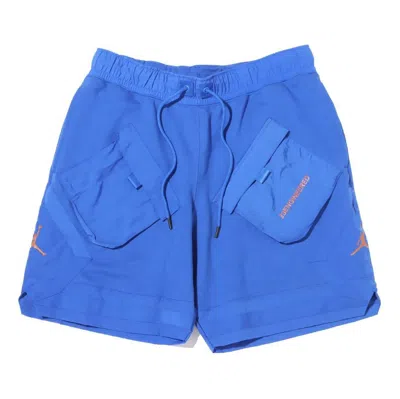 AIR JORDAN Men's Air Jordan Multiple Pockets Solid Color Straight Sports Shorts Blue
