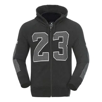 AIR JORDAN Men's Air Jordan Numeric Printing Zipper Sports Jacket Black