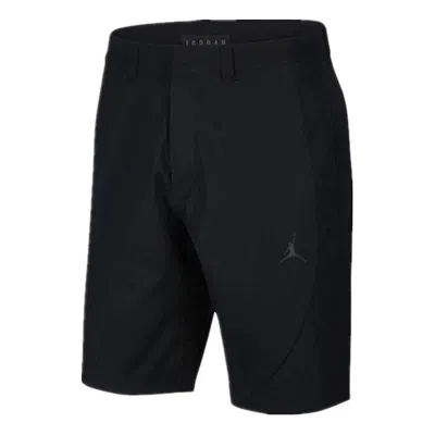 AIR JORDAN Men's Air Jordan Printing Logo Solid Color Straight Shorts Black