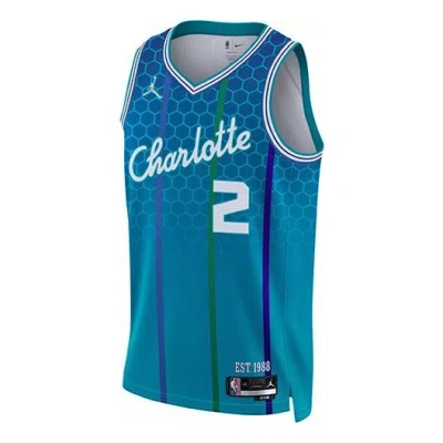 AIR JORDAN Men's Air Jordan Retro Basketball Jersey/Vest SW Fan Edition 21-22 Season Charlotte Hornets Lonzo Ba