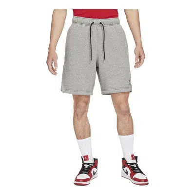 AIR JORDAN Men's Air Jordan Solid Color Drawstring Fleece Straight Casual Gray Shorts