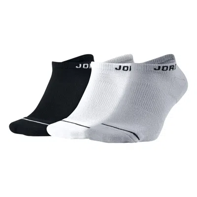 AIR JORDAN Men's Air Jordan Solid Color Logo Jacquard Socks 3 Pairs Black / Gray / White