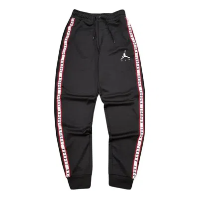 AIR JORDAN Men's Air Jordan Solid Color Logo Printing Drawstring Casual Joggers/Pants/Trousers Black