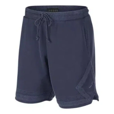 AIR JORDAN Men's Air Jordan Solid Color Stripe Side Logo Printing Lacing Breathable Shorts Blue