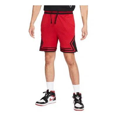 AIR JORDAN Men's Air Jordan Sport Dri-Fit Stripe Detail Drawstring Lacing Straight Shorts Red