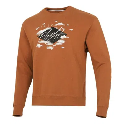 AIR JORDAN Men's Air Jordan SS22 Printing Fleece Sports Round Neck Khaki