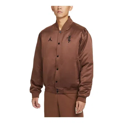 AIR JORDAN Air Jordan Single Breasted Sports Jacket Men's Brown