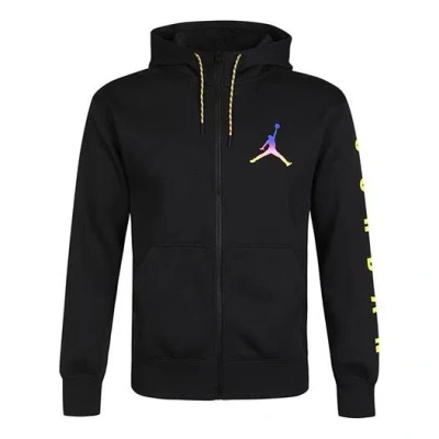 AIR JORDAN Air Jordan Solid Color Athletic Fleece Lined Zipper Hooded Jacket Men's Black