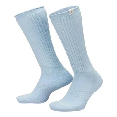 AIR JORDAN Air Jordan Solid Color Label Sports Running Socks Unisex One Pair Blue
