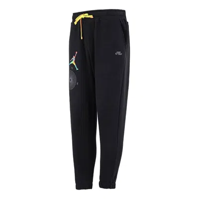 AIR JORDAN Air Jordan Solid Color Word Embroidered Joggers/Pants/Trousers Men's Black