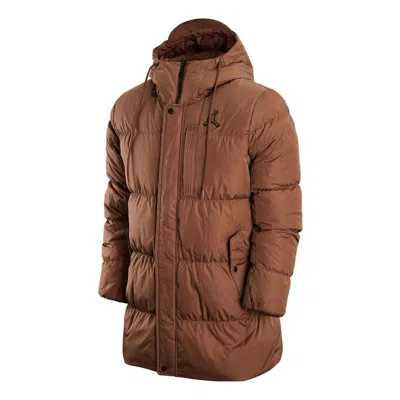 AIR JORDAN Air Jordan Solid Color Zipper Down Jacket Men's Brown