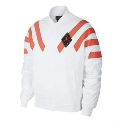AIR JORDAN Air Jordan Srt Lgc Nylon Jacket Stripe Zipper Jacket 'White Red'