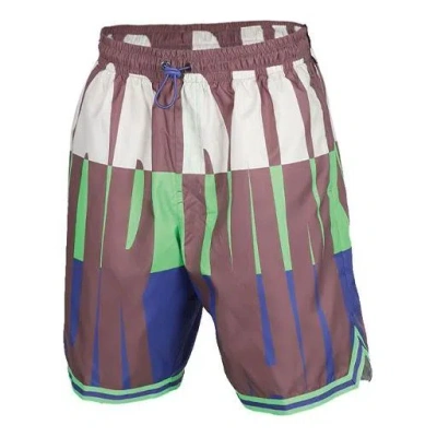 AIR JORDAN Air Jordan Wings Poolside Colorblock Breathable Loose Sports Shorts 'Green Purple'
