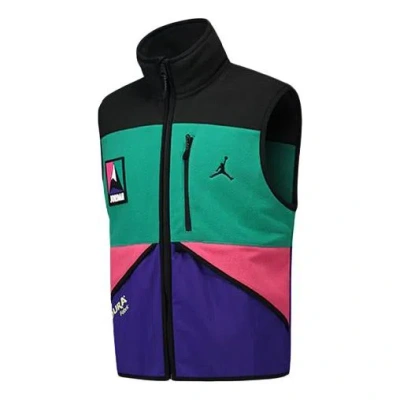 AIR JORDAN Air Jordan Winter Utility Color Velvet Warm Leisure Waistcoat Men Black And Green Purple