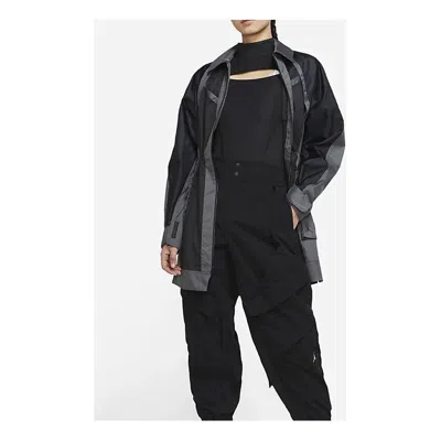 AIR JORDAN (WMNS) Air Jordan Casual Sports Lapel Mid-Length Jacket Black