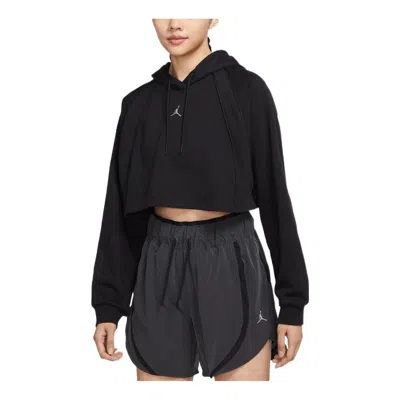 AIR JORDAN (WMNS) Air Jordan Crop Pullover Fleece Hoodie 'Black'