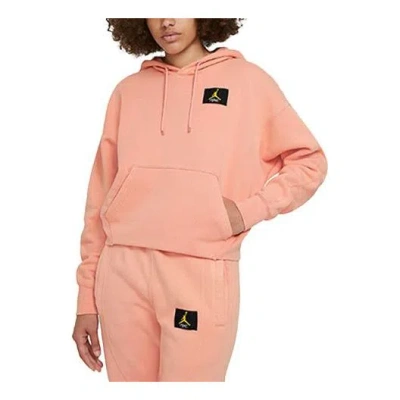 AIR JORDAN (WMNS) Air Jordan Flight Athleisure Casual Sports Fleece Pullover Hoodie Yellow Pink