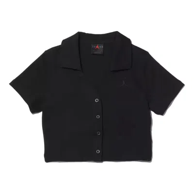 AIR JORDAN (WMNS) Air Jordan Short-Sleeve Knit Top 'Black'
