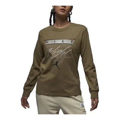 AIR JORDAN (WMNS) Air Jordan x Nike Long-Sleeve Graphic T-Shirt 'Olivegreen'