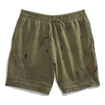 AIR JORDAN Air Jordan x Cactus Jack by Travis Scott Washed Suede Shorts 'Medium Olive'