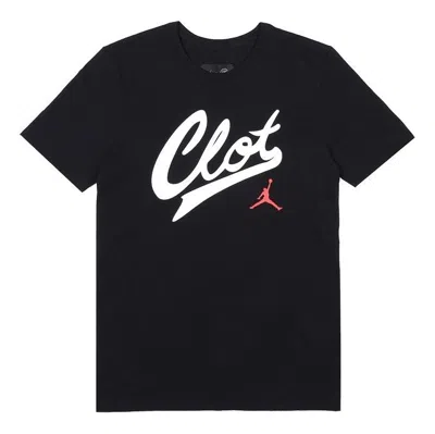 AIR JORDAN Air Jordan x CLOT Crossover Printing Round Neck Short Sleeve Asia Edition Black