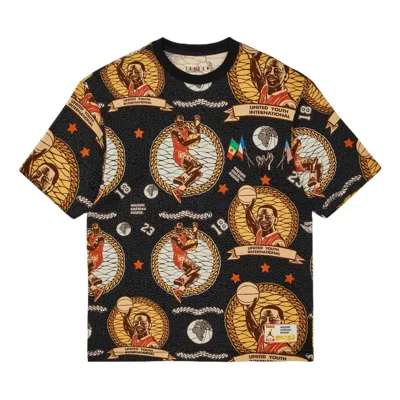 AIR JORDAN Air Jordan x Maison Chateau Rouge Crossover Pattern Full Print Short Sleeve Asia Edition Black