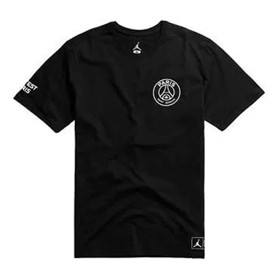AIR JORDAN Air Jordan X PSG Crossover Paris Saint-Germain jump man Large LOGO Short Sleeve Black