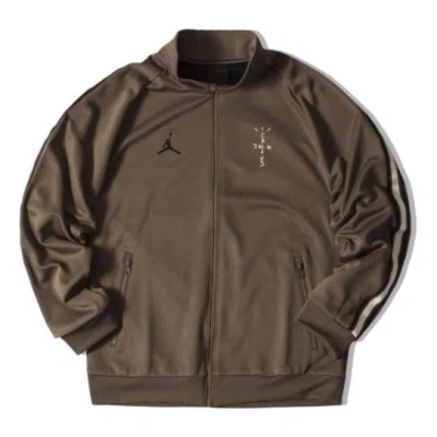AIR JORDAN Air Jordan x Travis Scott Track Crossover logo Sports Jacket Asia Sizing 'Brown'