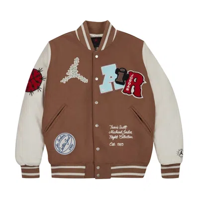 AIR JORDAN AIR JORDAN X TRAVIS SCOTT VARSITY JACKET 'ANTIQUE BROWN'