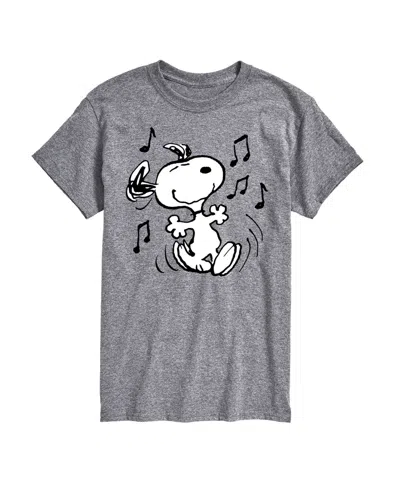 AIRWAVES MEN'S PEANUTS SNOOPY DANCING MUSIC SHORT SLEEVE T-SHIRT