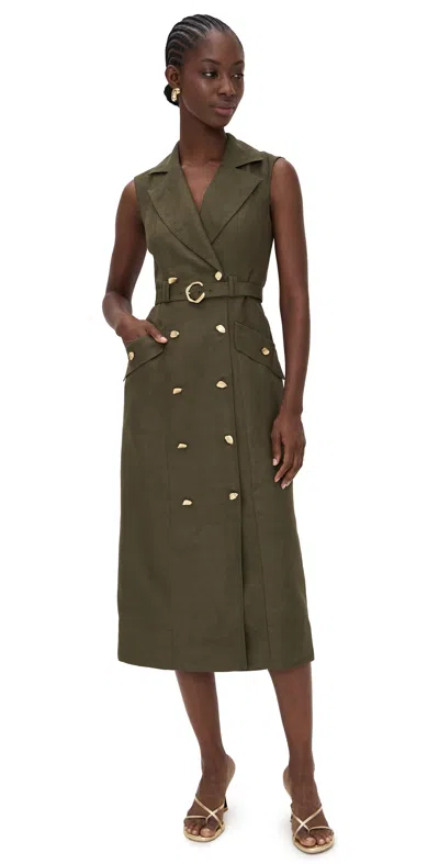 AJE BLAKE UTILITY MIDI DRESS KHAKI