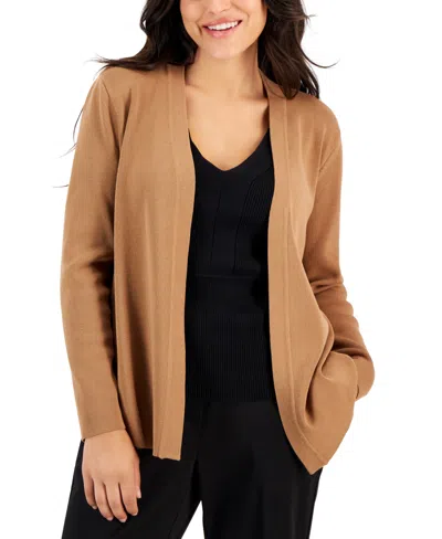AK ANNE KLEIN PETITE NEWPORT OPEN-FRONT CARDIGAN