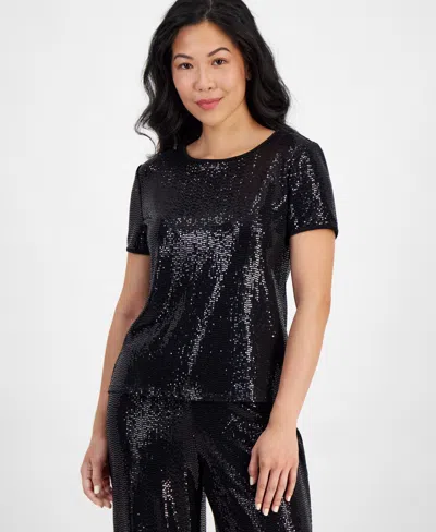 AK ANNE KLEIN PETITE SHINE DOT T-SHIRT