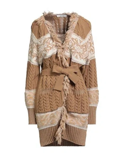 AKEP AKEP WOMAN CARDIGAN BEIGE SIZE L POLYACRYLIC, POLYAMIDE, TEXTILE FIBERS, ALPACA WOOL, WOOL