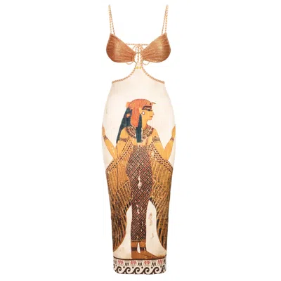 AKOSHA SWIMWEAR WOMEN'S GOLD ROSARIO SKIRT NEFERTITI