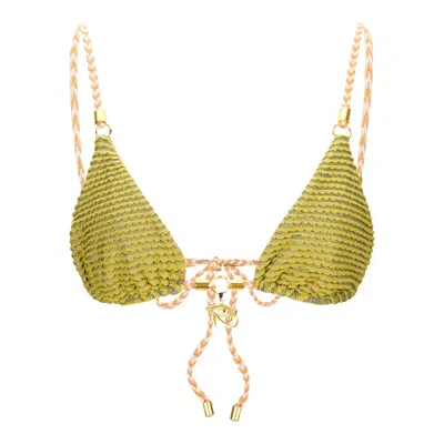 AKOSHA SWIMWEAR WOMEN'S GREEN TRIANGLE TOP MUSES