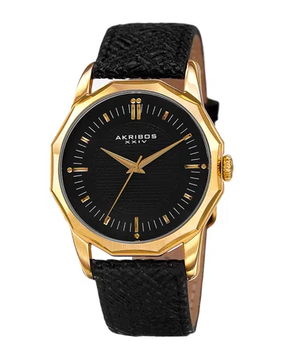 AKRIBOS XXIV AKRIBOS XXIV DODECAGON LEATHER WATCH