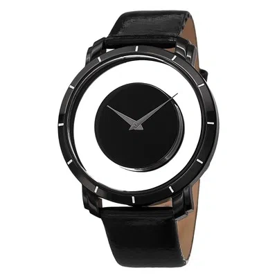 AKRIBOS XXIV MEN'S AKRIBOS XXIV AK412BK FLOATING DIAL TWO HAND SWISS QUARTZ MOVEMENT WATCH